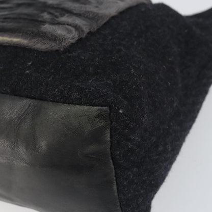 Prada Vintage Shoulder Bag Wool, BLACK, WOOL, Shoulder bag