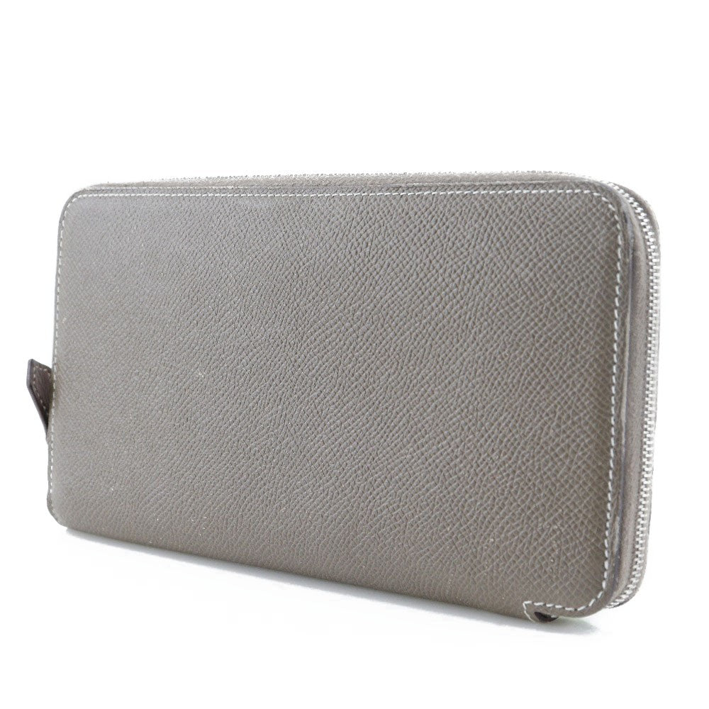 Hermes Azap Zip Around Wallet Epsom, GRAY, LEATHER, Wallets