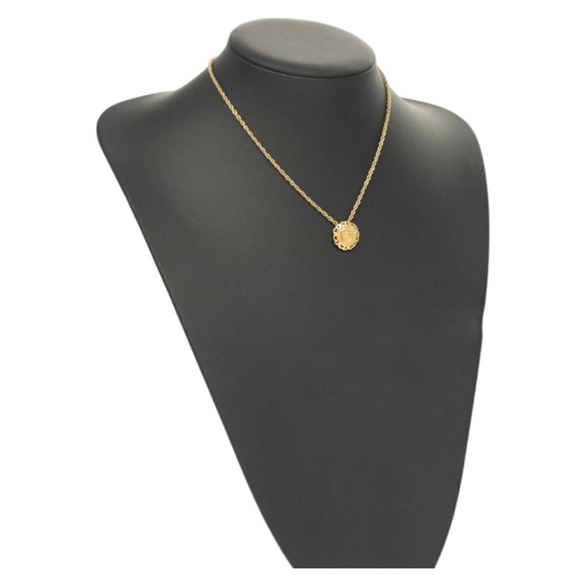 Christian Dior CD Round Pendant Necklace Metal, GOLD, METAL, Necklace