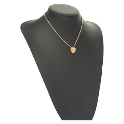 Christian Dior CD Round Pendant Necklace Metal, GOLD, METAL, Necklace