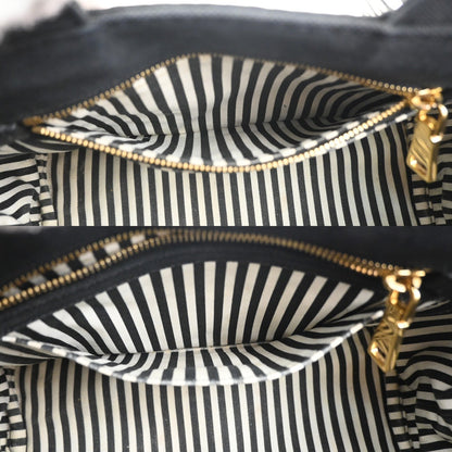 Prada Canapa Convertible Tote Canvas, BLACK, CANVAS, Tote bag