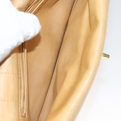 Chanel Chocolate Bar CC Handbag Quilted Lambskin, Beige, Leather, Handbag