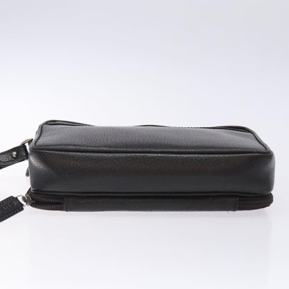 Gucci Zipped Pouch Leather, BROWN, LEATHER, Clutche & pouche