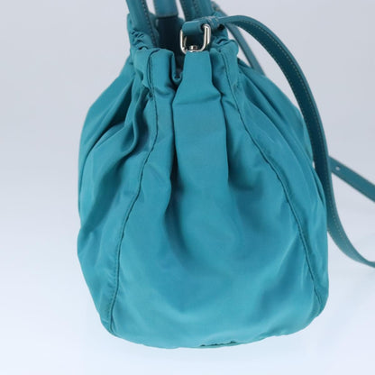 Prada Bow Convertible Tote Tessuto, BLUE, NYLON, Handbag