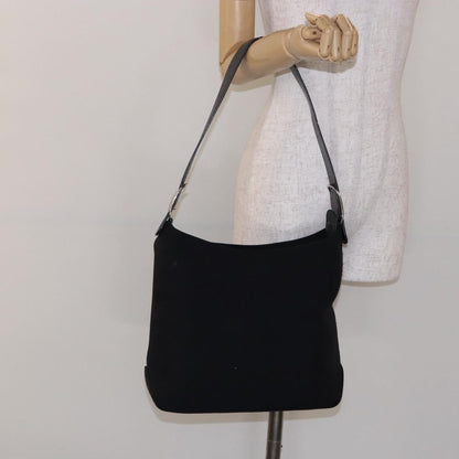 Salvatore Ferragamo Vala Shoulder Bag Canvas, BLACK, CANVAS, Shoulder bag