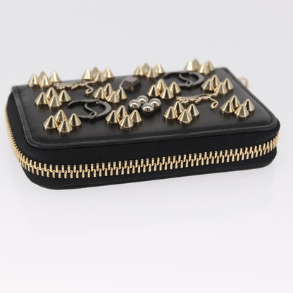 Christian Louboutin Panettone Coin Purse Embellished Leather, Black, Leather, Wallet
