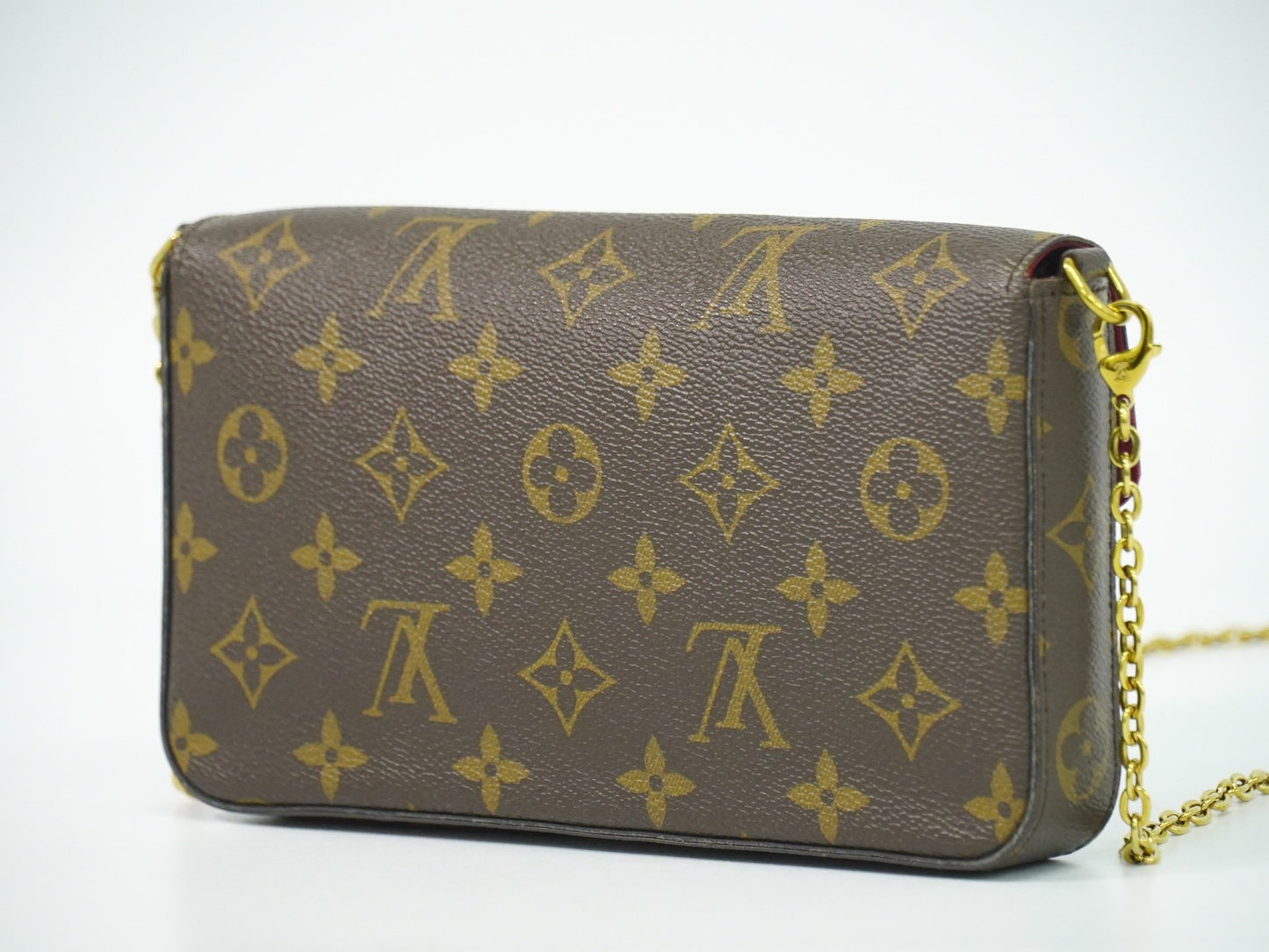 Louis Vuitton Felicie Pochette Monogram Canvas, BROWN, CANVAS, Clutche & pouche