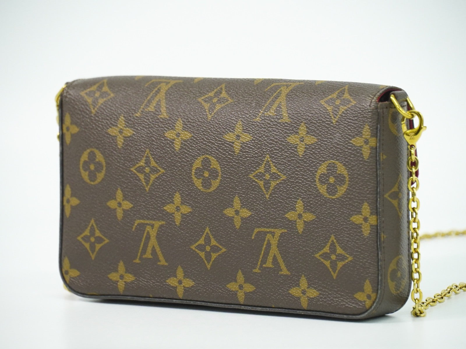 Louis Vuitton Felicie Pochette Monogram Canvas, BROWN, CANVAS, Clutche & pouche