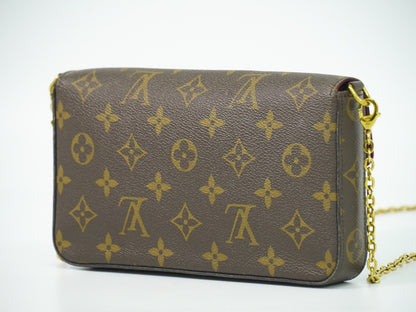 Louis Vuitton Felicie Pochette Monogram Canvas, BROWN, CANVAS, Clutche & pouche