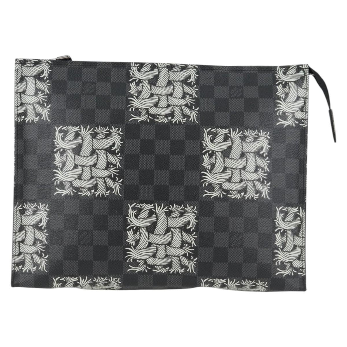 Louis Vuitton Pochette Voyage Limited Edition Nemeth Damier Graphite, Black, Canvas, Clutch