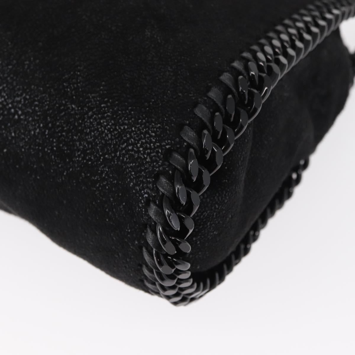 Stella McCartney Falabella Fold Over Bag Shaggy Deer, BLACK, POLYESTER, Shoulder bag