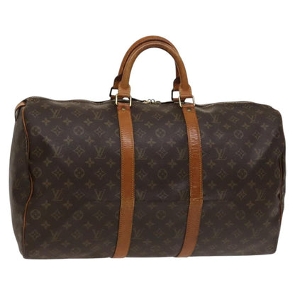 Louis Vuitton Keepall Bag Monogram Canvas, BROWN, CANVAS, Travel bag