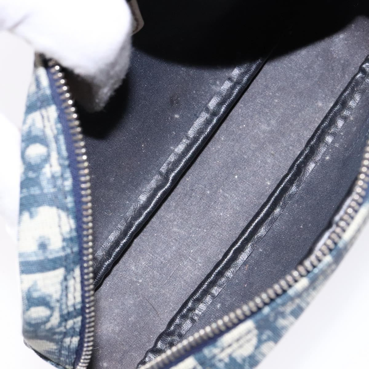 Christian Dior Vintage Trotter Pouch Diorissimo Canvas, NAVY, CANVAS, Clutche & pouche