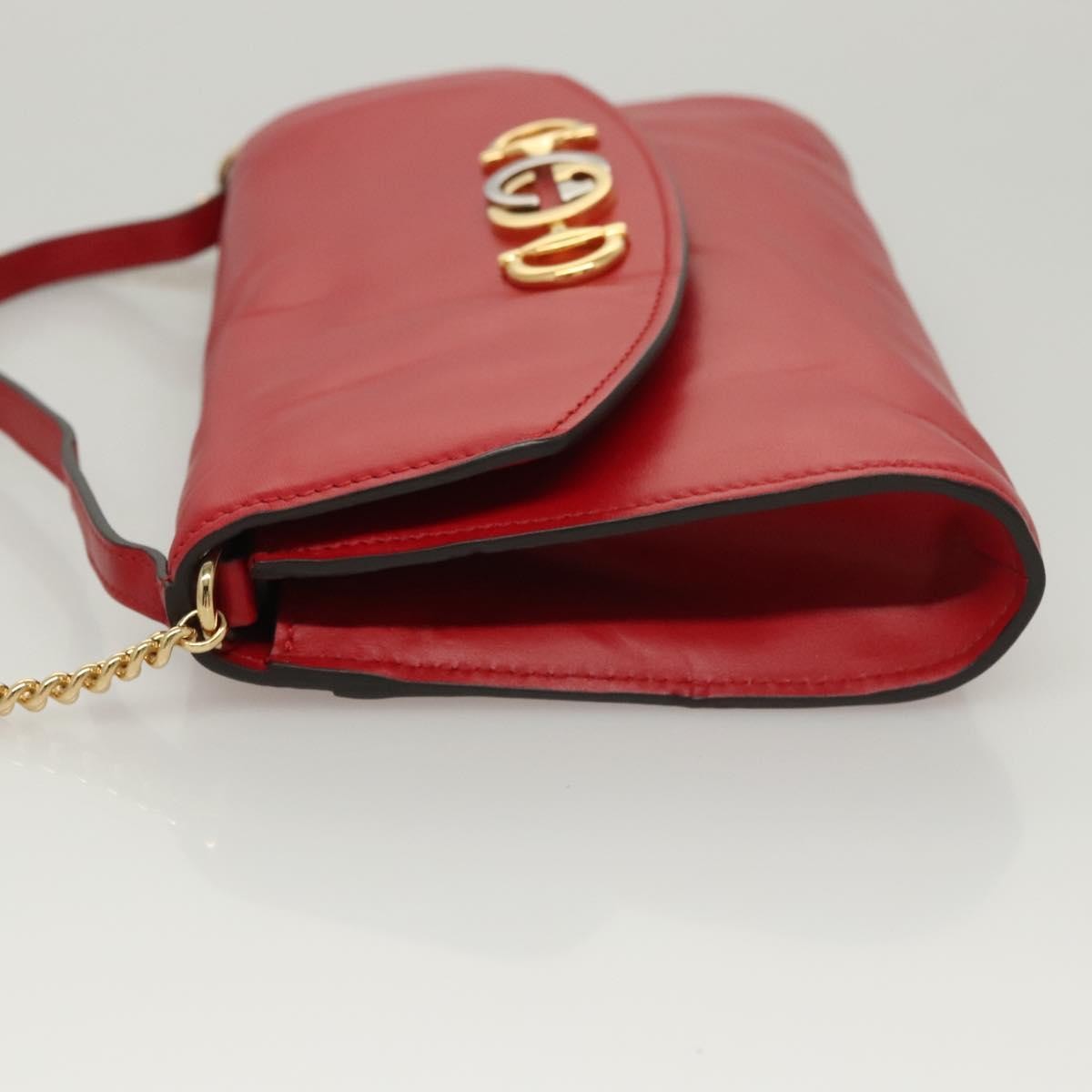 Gucci Zumi Shoulder Bag Leather, RED, LEATHER, Shoulder bag