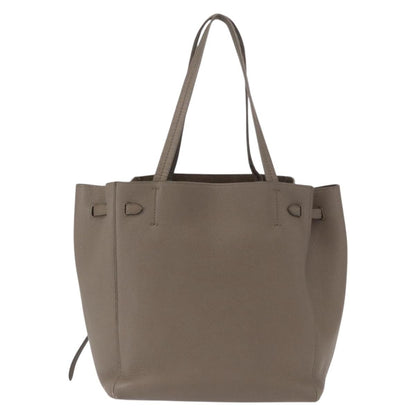 Celine Phantom Tie Cabas Tote Leather, GRAY, LEATHER, Tote bag