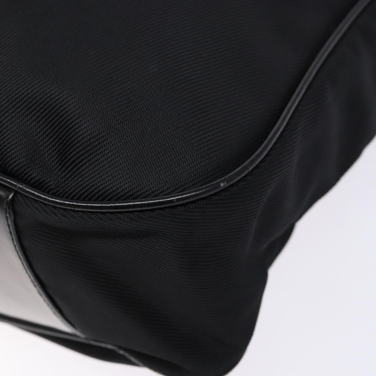 Gucci Vintage Bamboo Handle Tote Nylon, Black, Nylon, Tote Bag