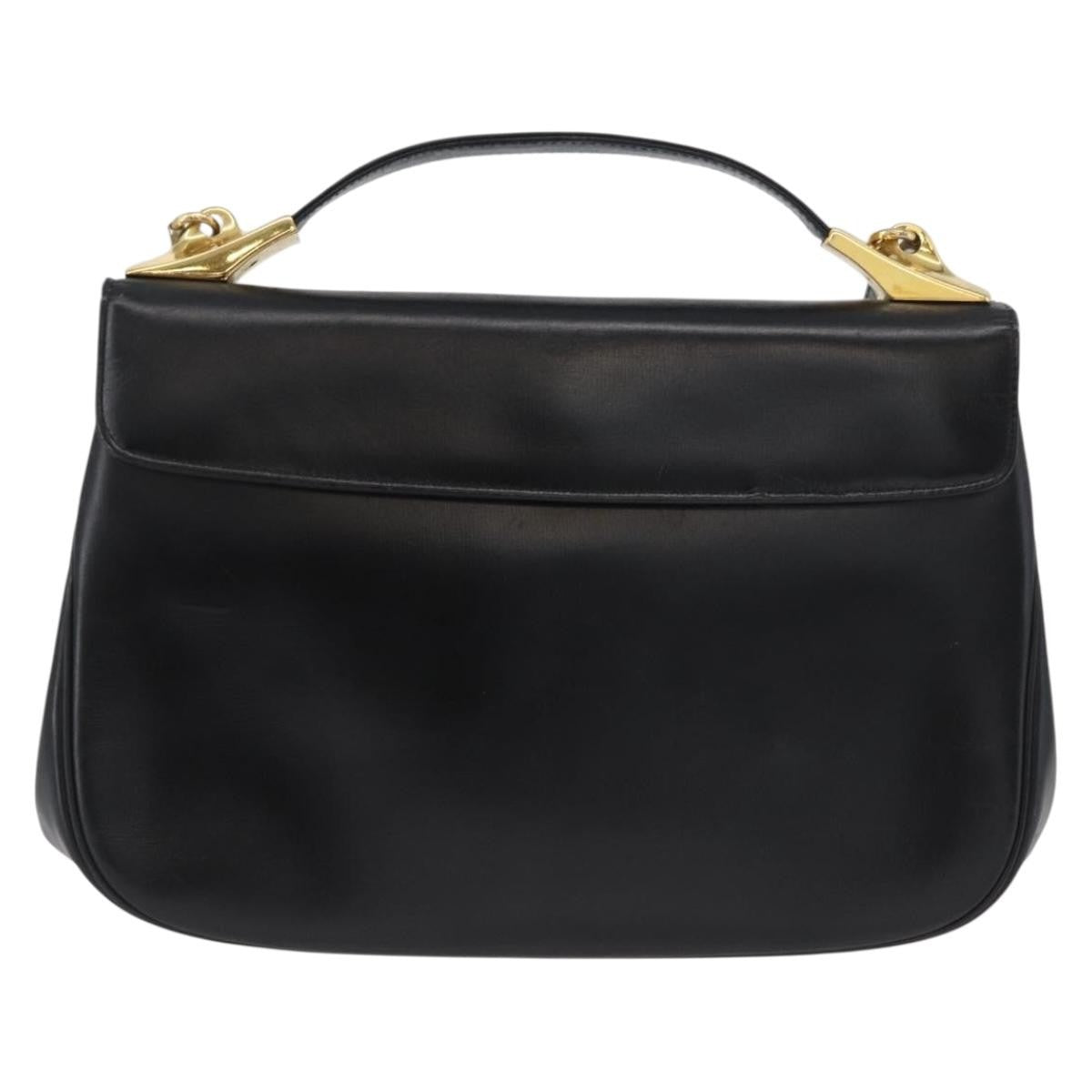 Christian Dior Vintage CD Logo Shoulder Bag Leather, BLACK, LEATHER, Shoulder bag