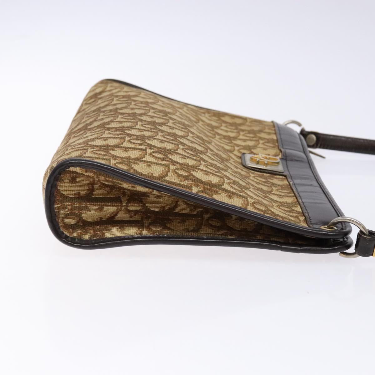 Christian Dior Vintage Trotter Shoulder Bag Canvas, BROWN, CANVAS, Shoulder bag