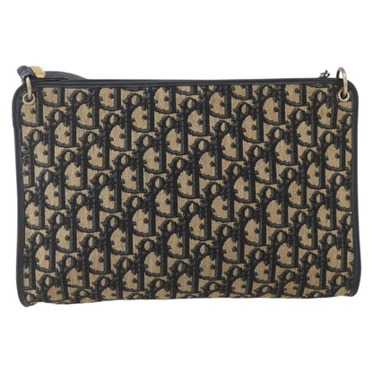Christian Dior Vintage Trotter Shoulder Bag Canvas, NAVY, CANVAS, Shoulder bag