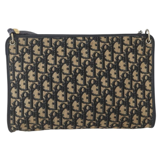 Christian Dior Vintage Trotter Shoulder Bag Canvas, NAVY, CANVAS, Shoulder bag