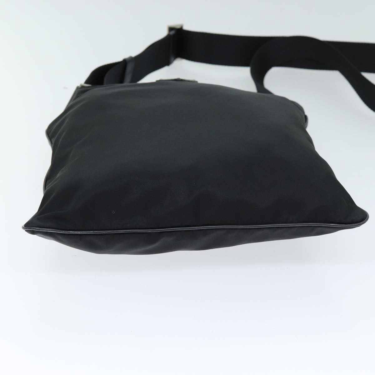 Prada Flat Messenger Bag Tessuto, BLACK, NYLON, Shoulder bag