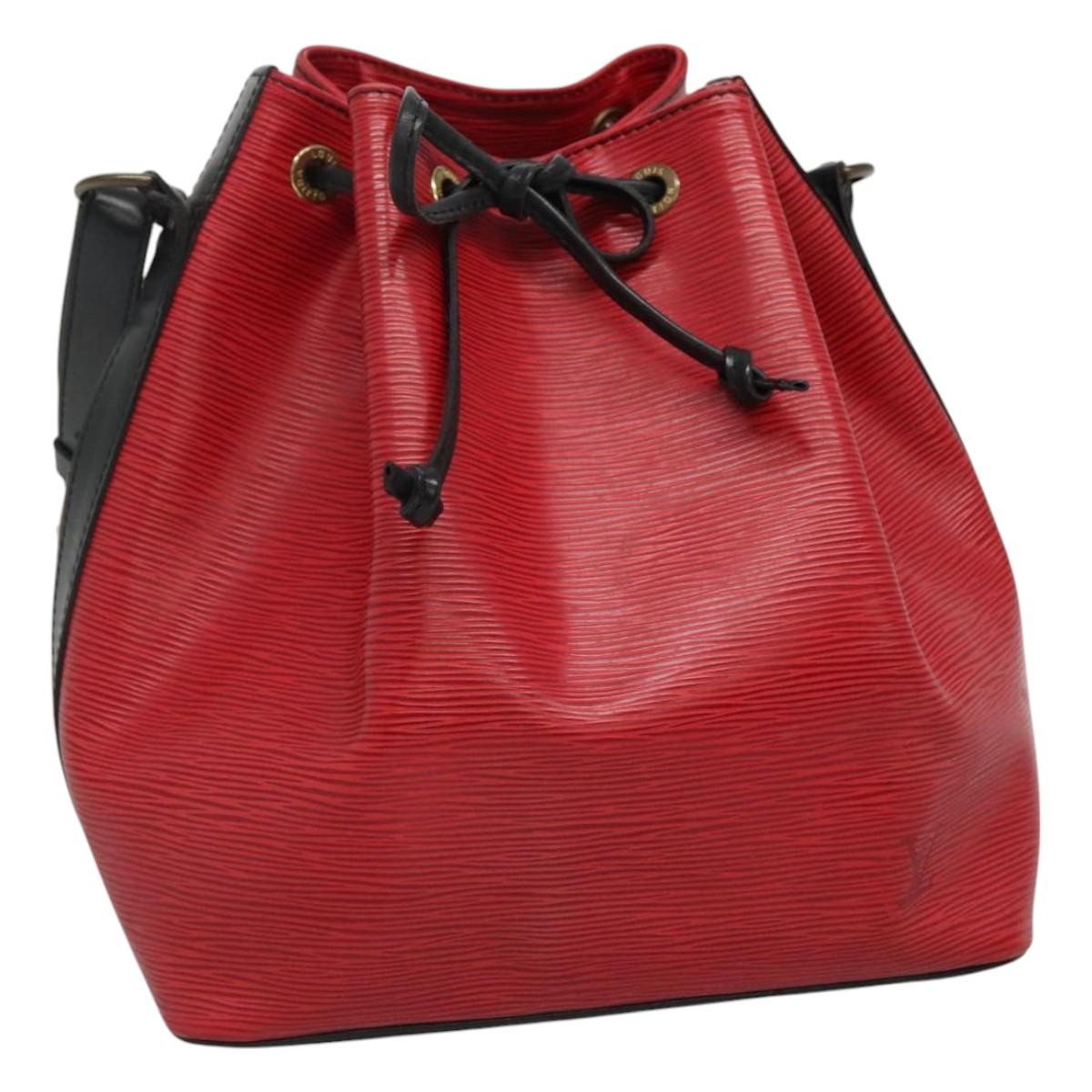 Louis Vuitton Petit Noe Handbag Two Tone Epi Leather, RED, LEATHER, Handbag