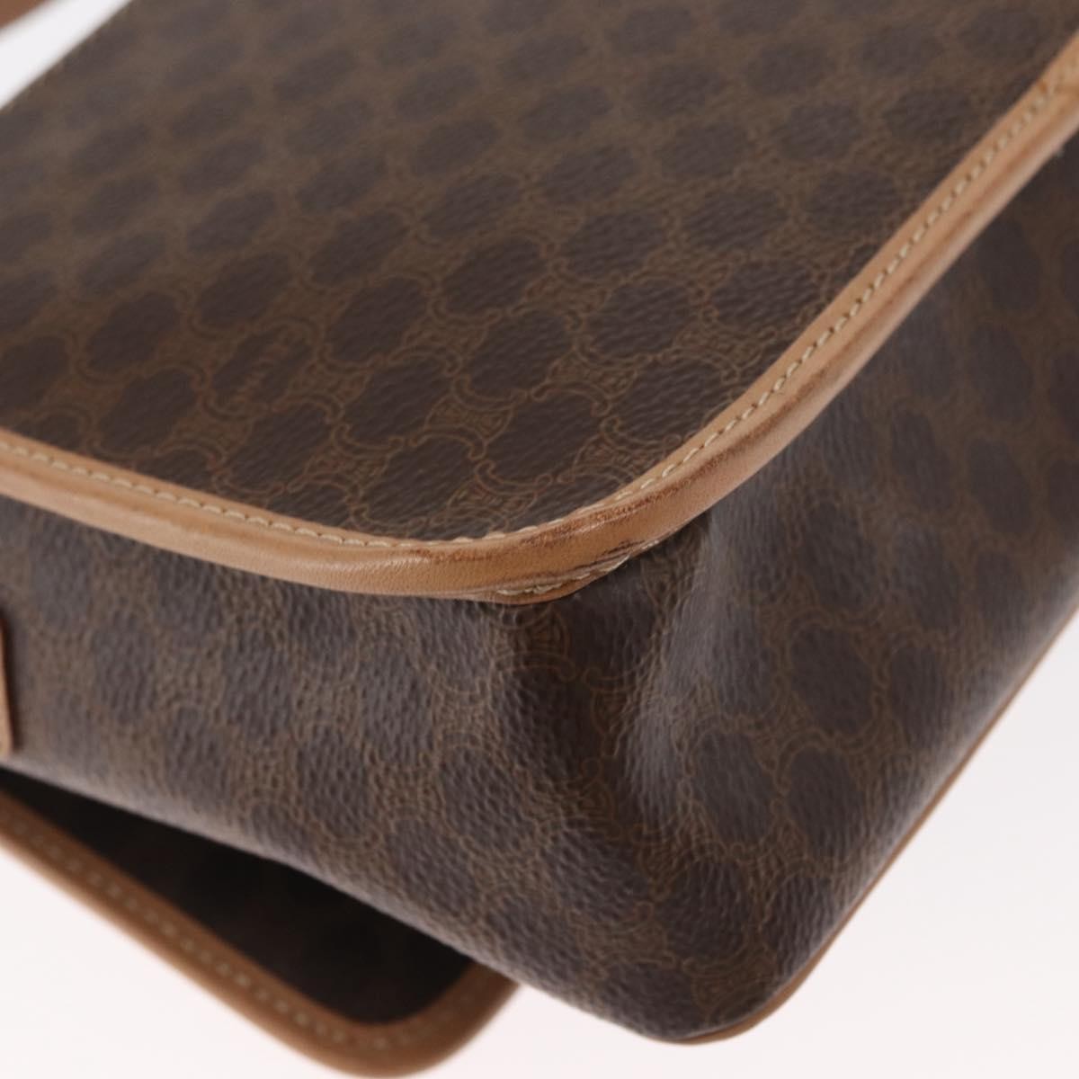 Celine Vintage Macadam Shoulder Bag Canvas and Leather, BROWN, CANVAS, Shoulder bag