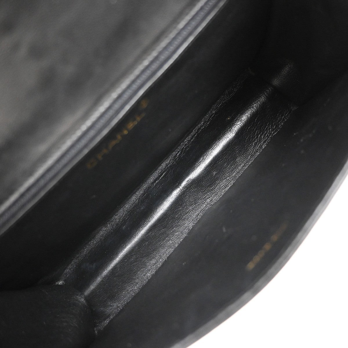 Chanel Vintage CC Full Flap Bag Quilted Lambskin, BLACK, LEATHER, Shoulder bag