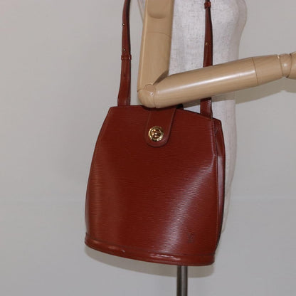 Louis Vuitton Cluny Shoulder Bag Epi Leather, BROWN, LEATHER, Shoulder bag