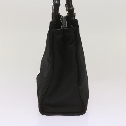 Gucci Bamboo Shopper Tote Canvas, BLACK, CANVAS, Tote bag