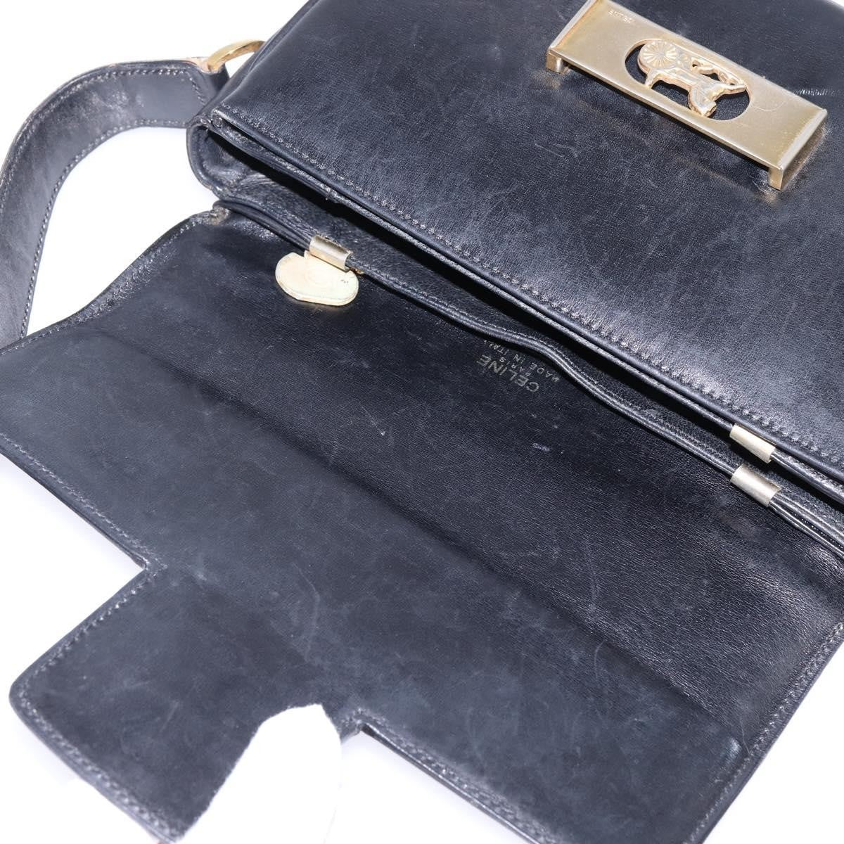 Celine Horse Carriage Shoulder bag Leather, BLACK, LEATHER, Shoulder bag
