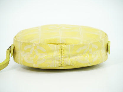 Chanel Travel Line Round Wristlet Nylon, YELLOW, CANVAS, Travel bag