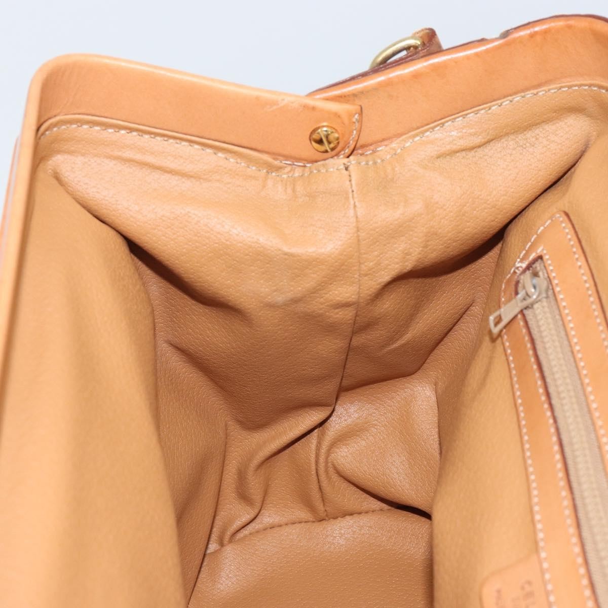 Celine Vintage Macadam Handbag Canvas and Leather, BEIGE, CANVAS, Handbag