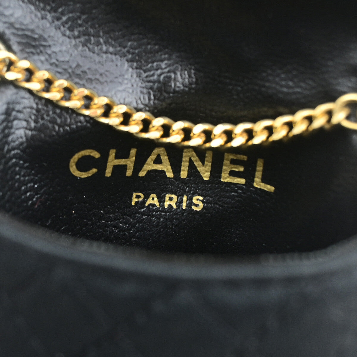 Chanel CC Logo Micro Matelasse Shoulder Bag Pouch Canvas, BLACK, CANVAS, Shoulder bag