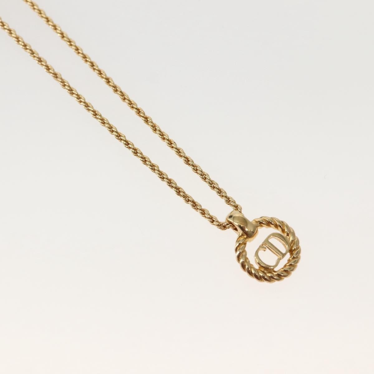 Christian Dior CD Pendant Necklace Metal, GOLD, METAL, Necklace
