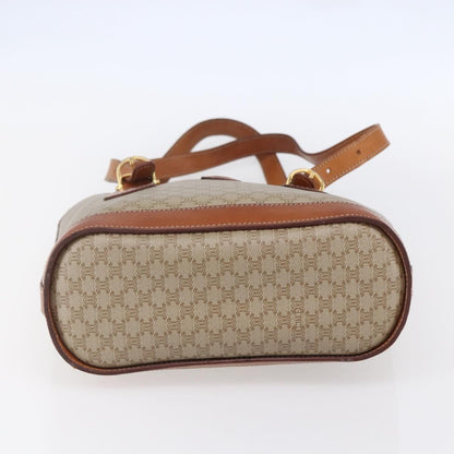 Celine Vintage Macadam Tote bag Canvas and Leather, BEIGE, CANVAS, Tote bag