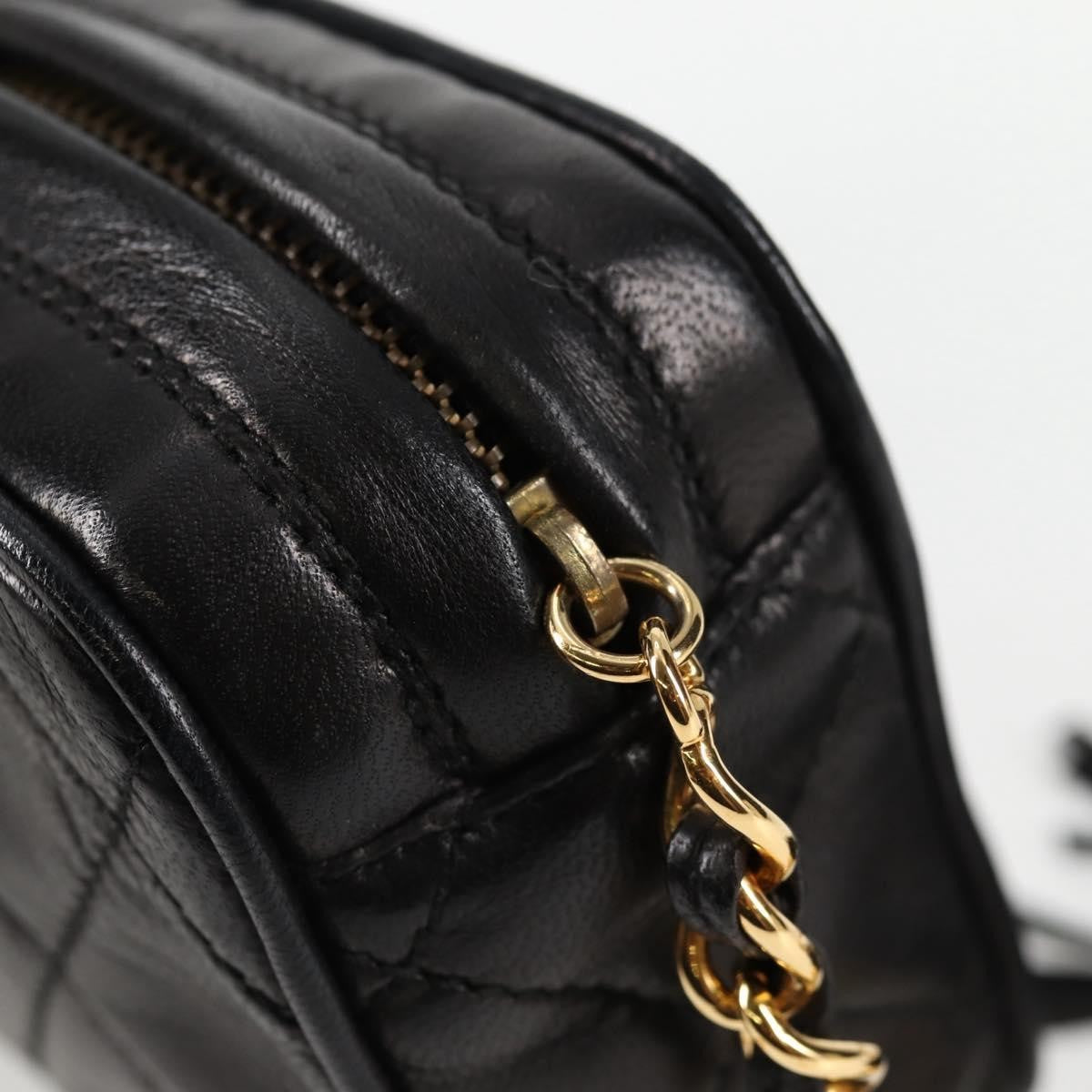 Chanel Vintage Diamond CC Camera Bag Quilted Lambskin, Black, Leather, Clutch