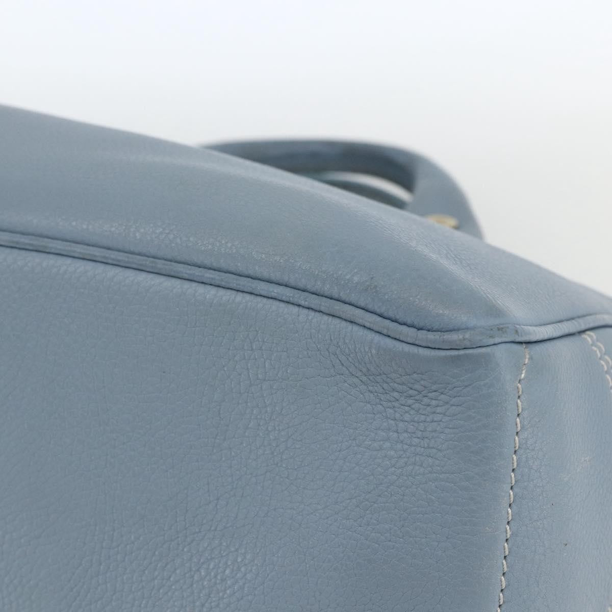 Celine Boogie Satchel Leather, BLUE, LEATHER, Handbag