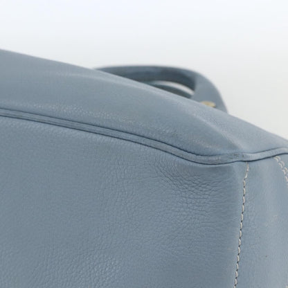 Celine Boogie Satchel Leather, BLUE, LEATHER, Handbag