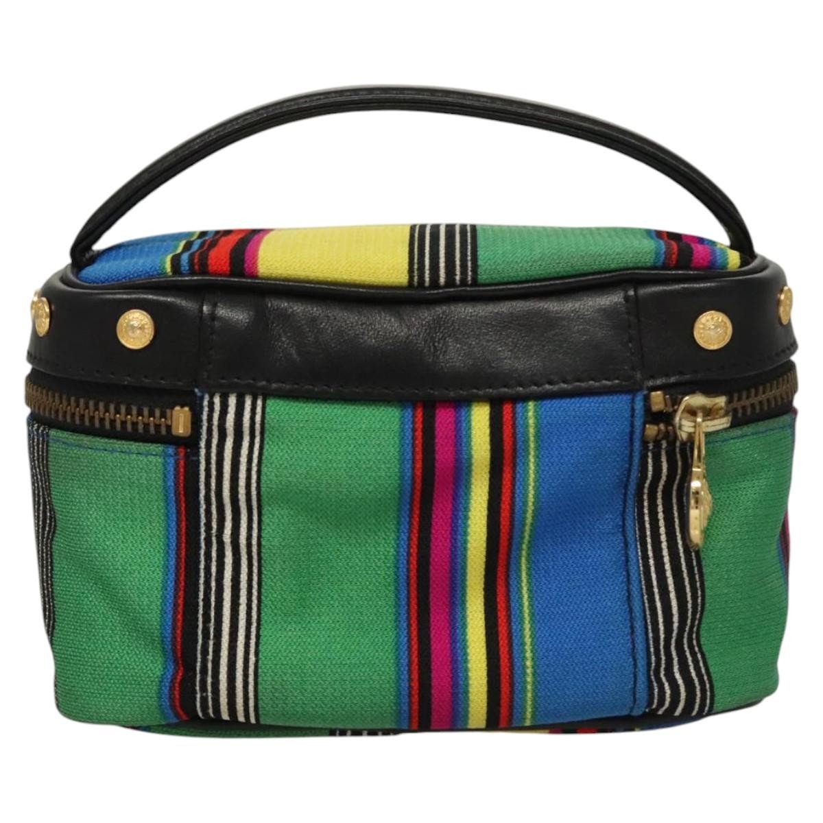 Versace Vanity Hand Bag Canvas and Leather, MULTICOLOUR, CANVAS, Clutche & pouche