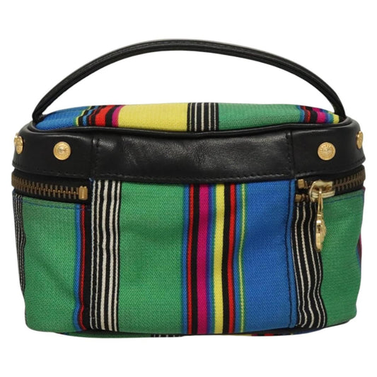Versace Vanity Hand Bag Canvas and Leather, MULTICOLOUR, CANVAS, Clutche & pouche