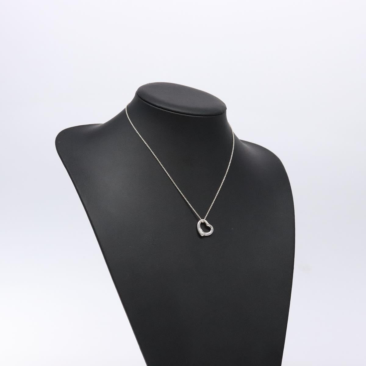 Tiffany & Co. Elsa Peretti Open Heart Pendant Necklace Sterling Silver, SILVER, SILVER, Necklace