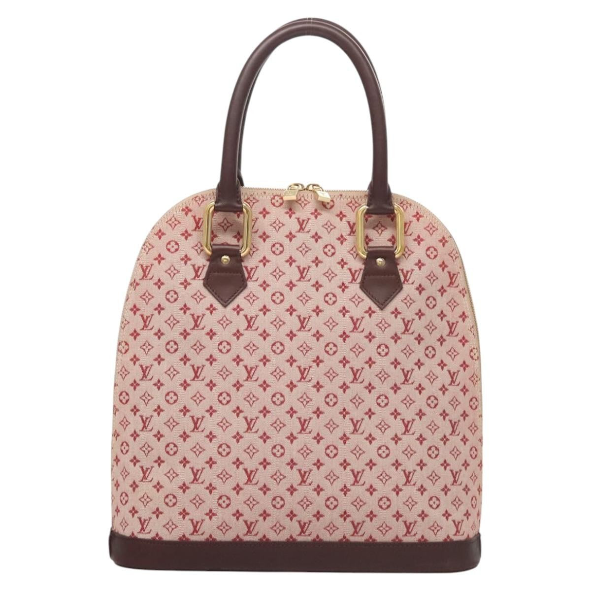 Louis Vuitton Alma Handbag Mini Lin, RED, CANVAS, Handbag