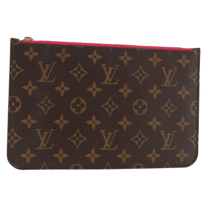 Louis Vuitton Neverfull Pochette Monogram Canvas, BROWN, CANVAS, Clutche & pouche