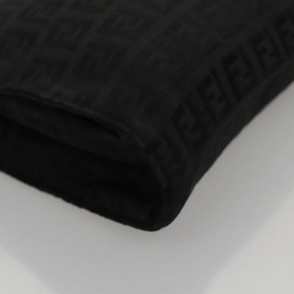 Fendi FF Logo Pouch Canvas, BLACK, CANVAS, Clutche & pouche