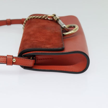 Chloe Faye Crossbody Leather and Suede, RED, SUEDE, Shoulder bag