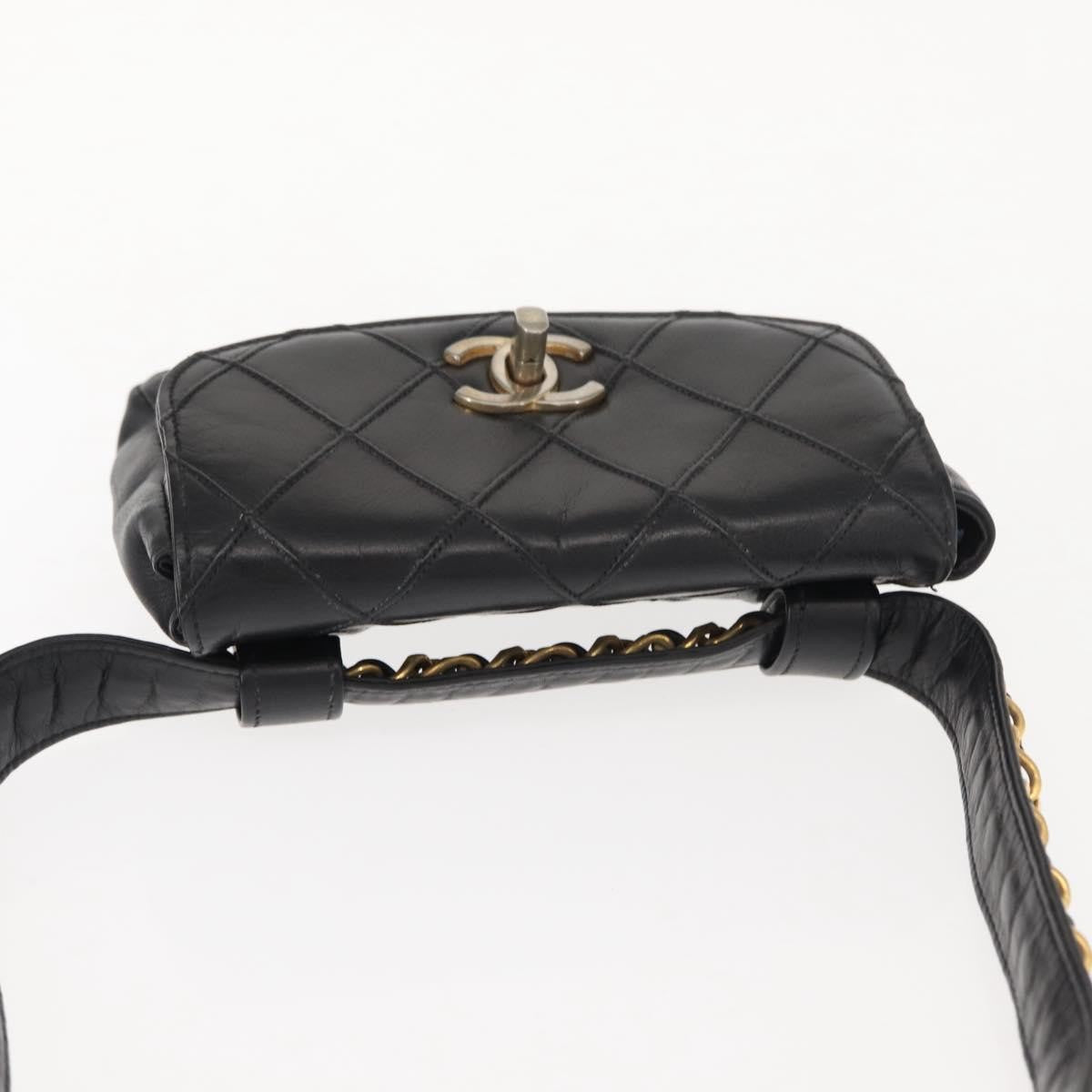 Chanel Vintage Flap Waist Bag Leather, BLACK, LEATHER, Clutche & pouche