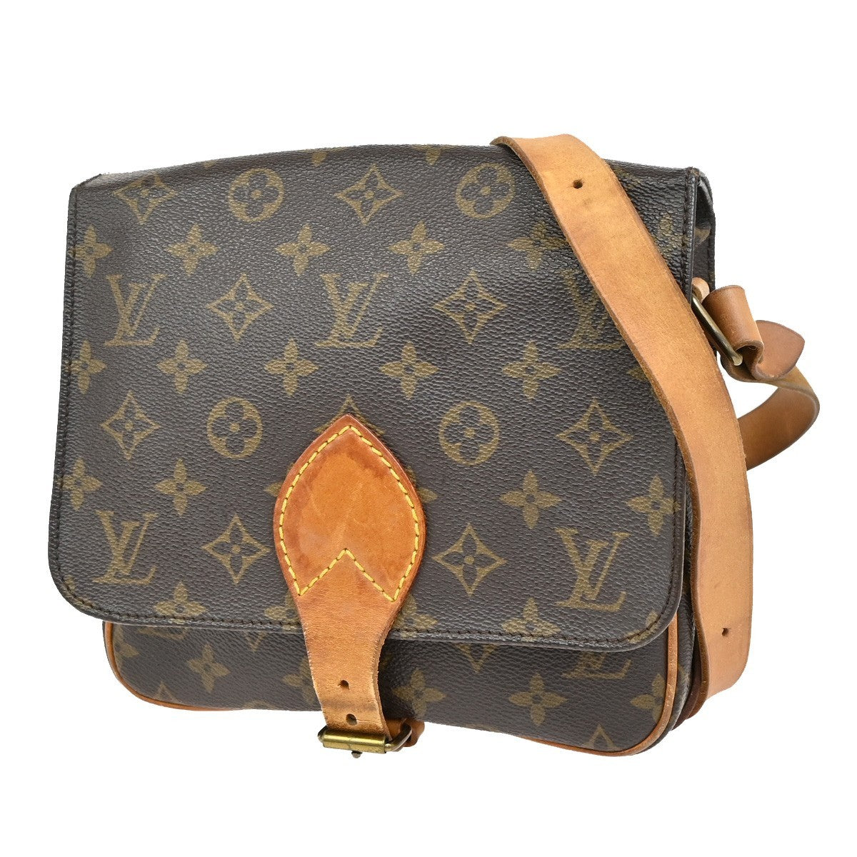 Louis Vuitton Cartouchiere Handbag Monogram Canvas, BROWN, CANVAS, Shoulder bag