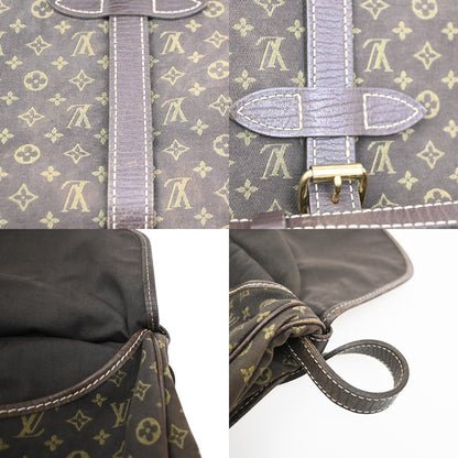 Louis Vuitton Saumur Handbag Mini Lin, BROWN, CANVAS, Shoulder bag