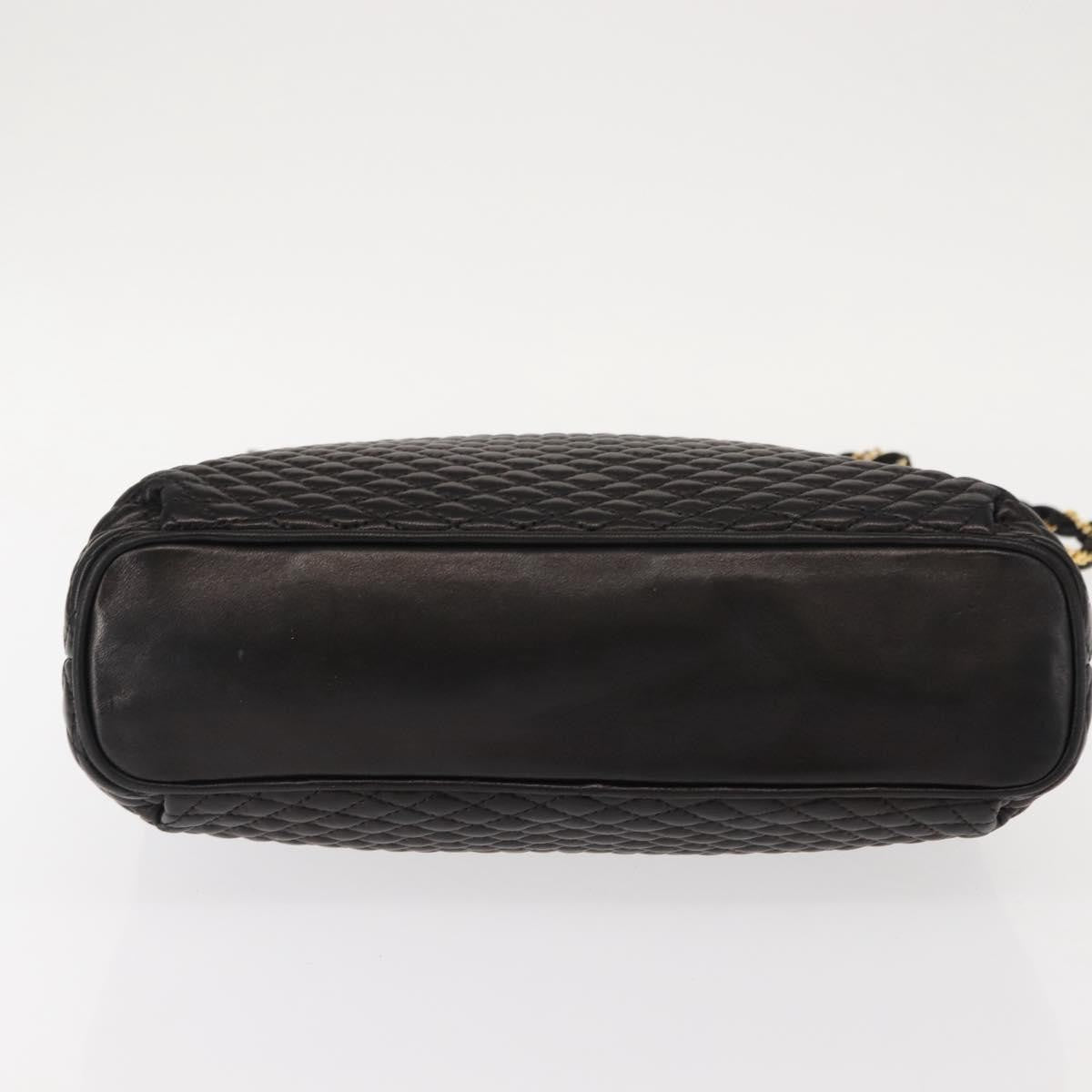 Bally Vintage Chain Shoulder Bag Quilted Leather, Black, Leather, Shoulder Bag